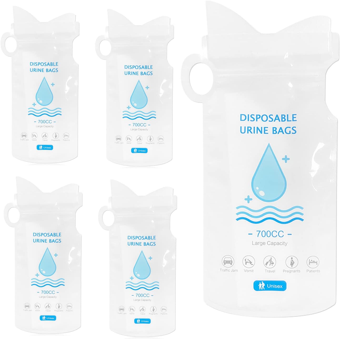 Helweet Disposable Urine Bags, Portable Urine Bags, Urine Bag