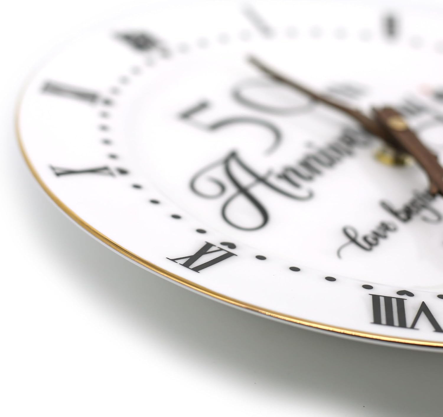 Treble Bee 20th Anniversary Ceramic Clock, Elegant Clock Gifts for Couple’s Wedding Anniversary, Unique Wall Decor Clocks for Kitchen Living Room