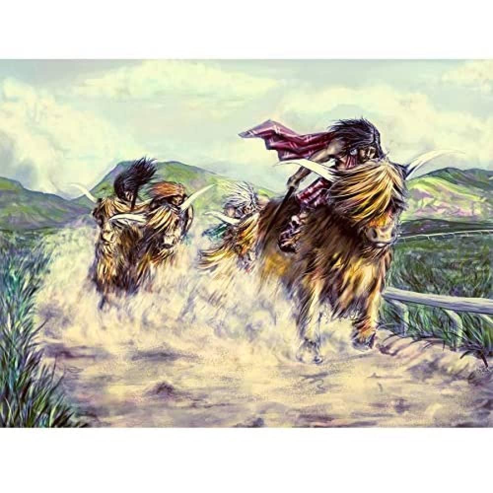 Wee Blue Coo Unframed Wall Art Scottish Highland Cow Race12X16 Inch