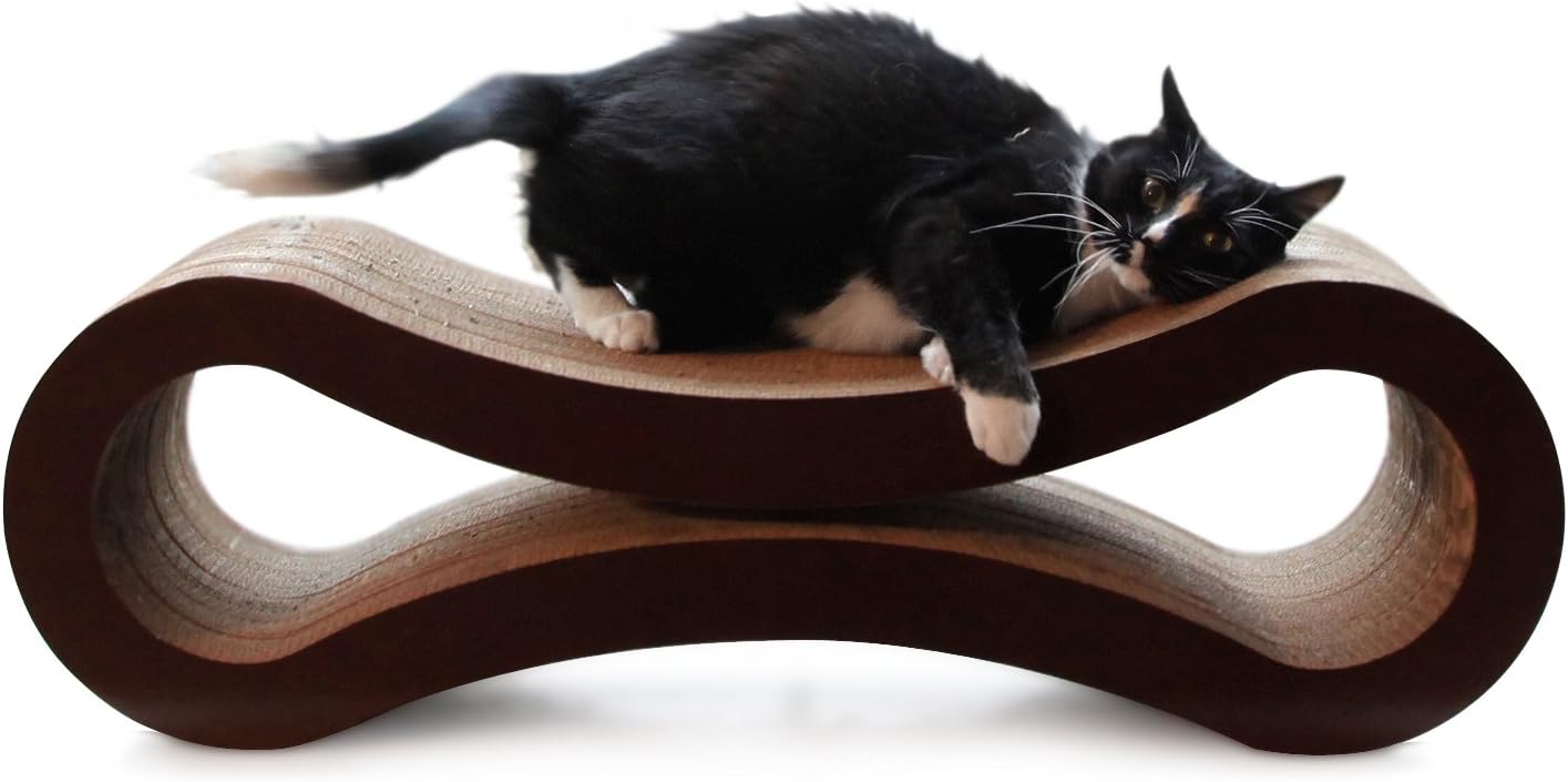 PetFusion Ultimate Cat Scratcher Lounge, Reversible Infinity Scratcher in Multiple Colors. Made from Recycled Corrugated Cardboard, Durable & Long Lasting. 1 Yr Warranty