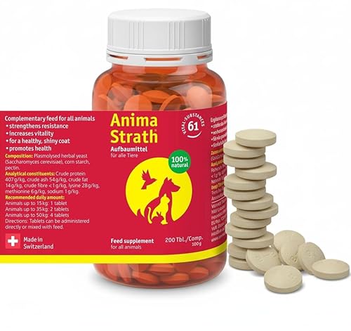 ANIMA-STRATH Tabletten - Natürliches Nahrungsergänzungsmittel für Hunde Immunsystem & Verdauungspflege, 61 lebenswichtigen Nährstoffen, Vitaminen, Mineralien, Aminosäuren & präbiotischen Eigenschaften