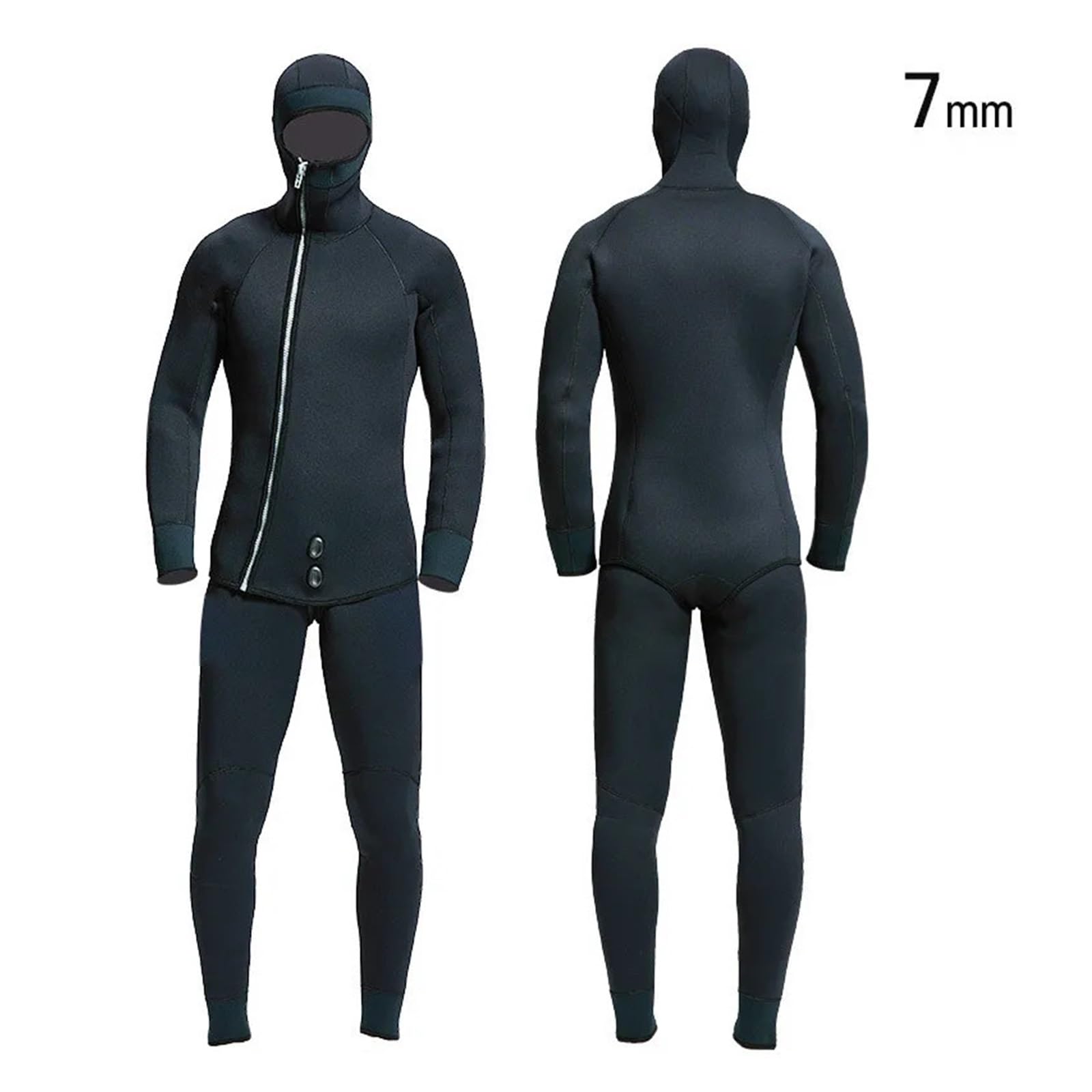 Muta da Snorkeling in Neoprene Fission con Cappuccio a Maniche Lunghe da 7 mm, 2 Pezzi, for Uomo, da Sub, for tenersi al Caldo
