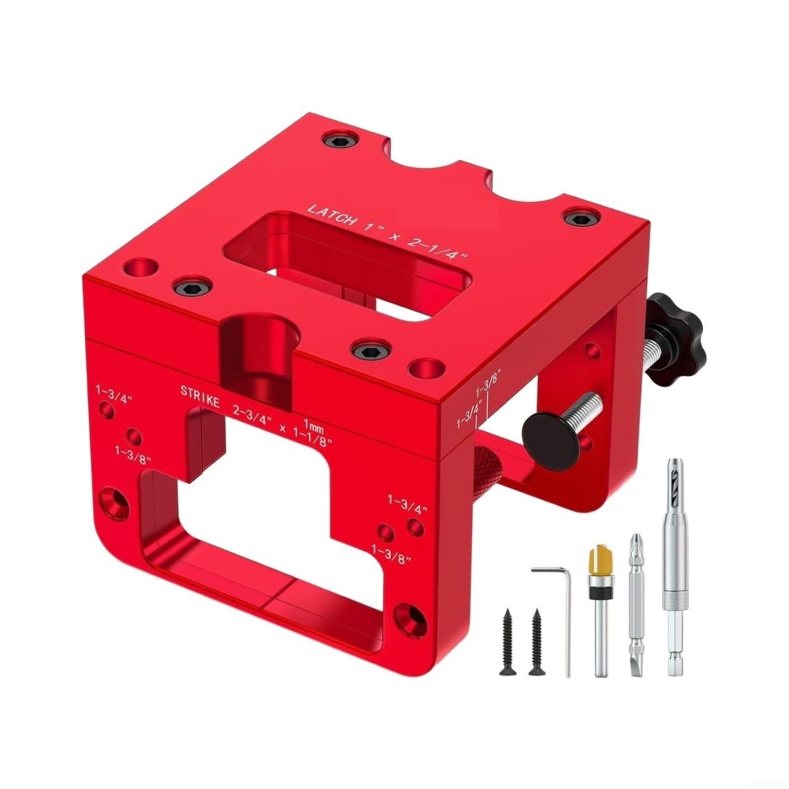 Door Latch Mortise Jig For 1-3/8 And 1-3/4 Inch Wooden Doors