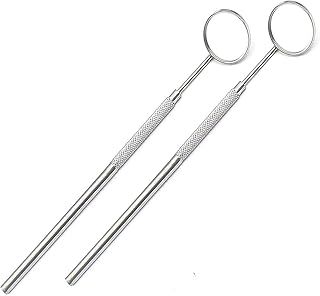 AAProTools 2 Pieces Eyelash Extension Mirror Detachable Mini Mirrors Stainless Steel Beauty Tools for Observing Small Details