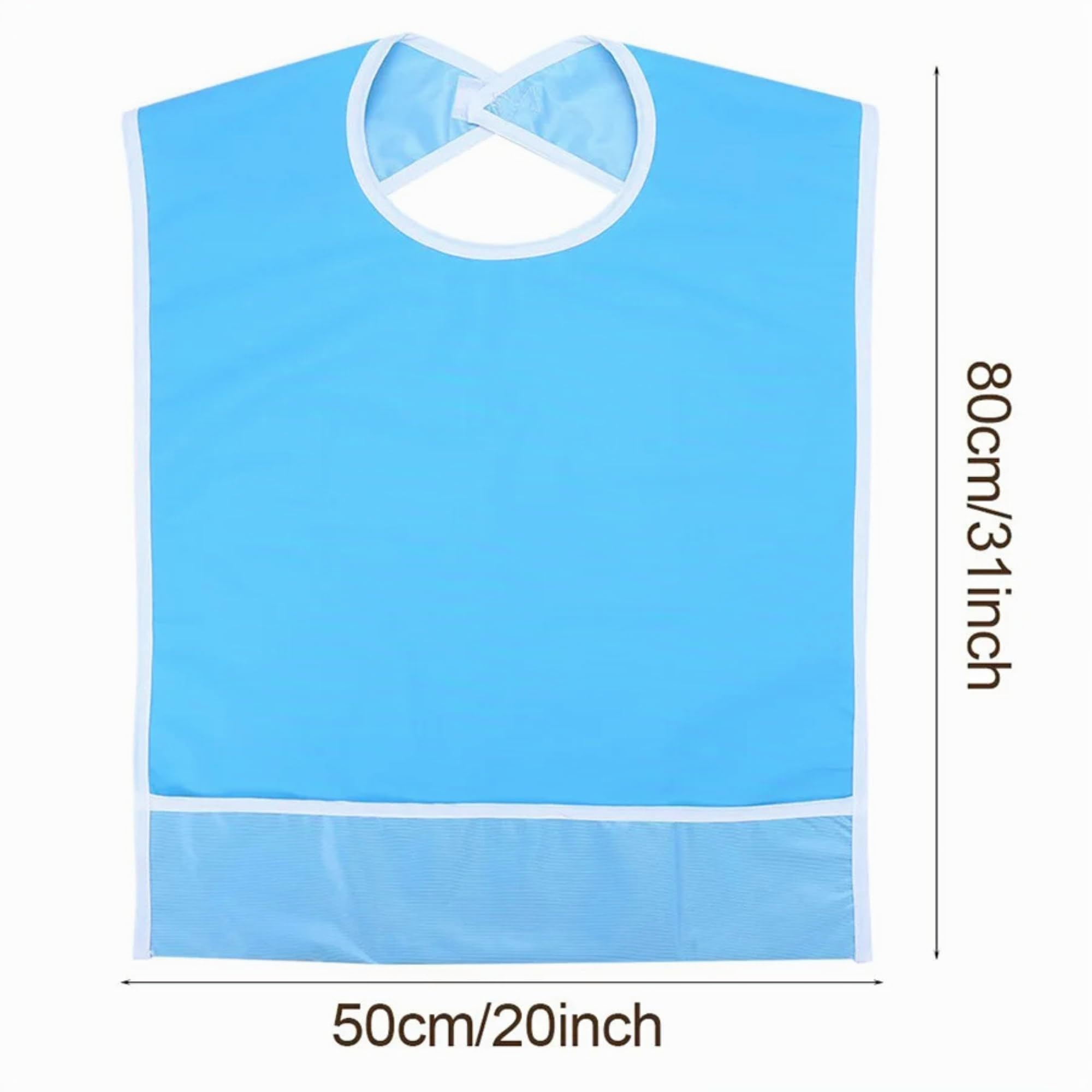 Baberos Adultos Impermeables - Baberos para Personas Mayores con Bolsillo - Babero Adulto Fácil de Limpiar - Reutilizables – No se Mojan – Tacto Suave