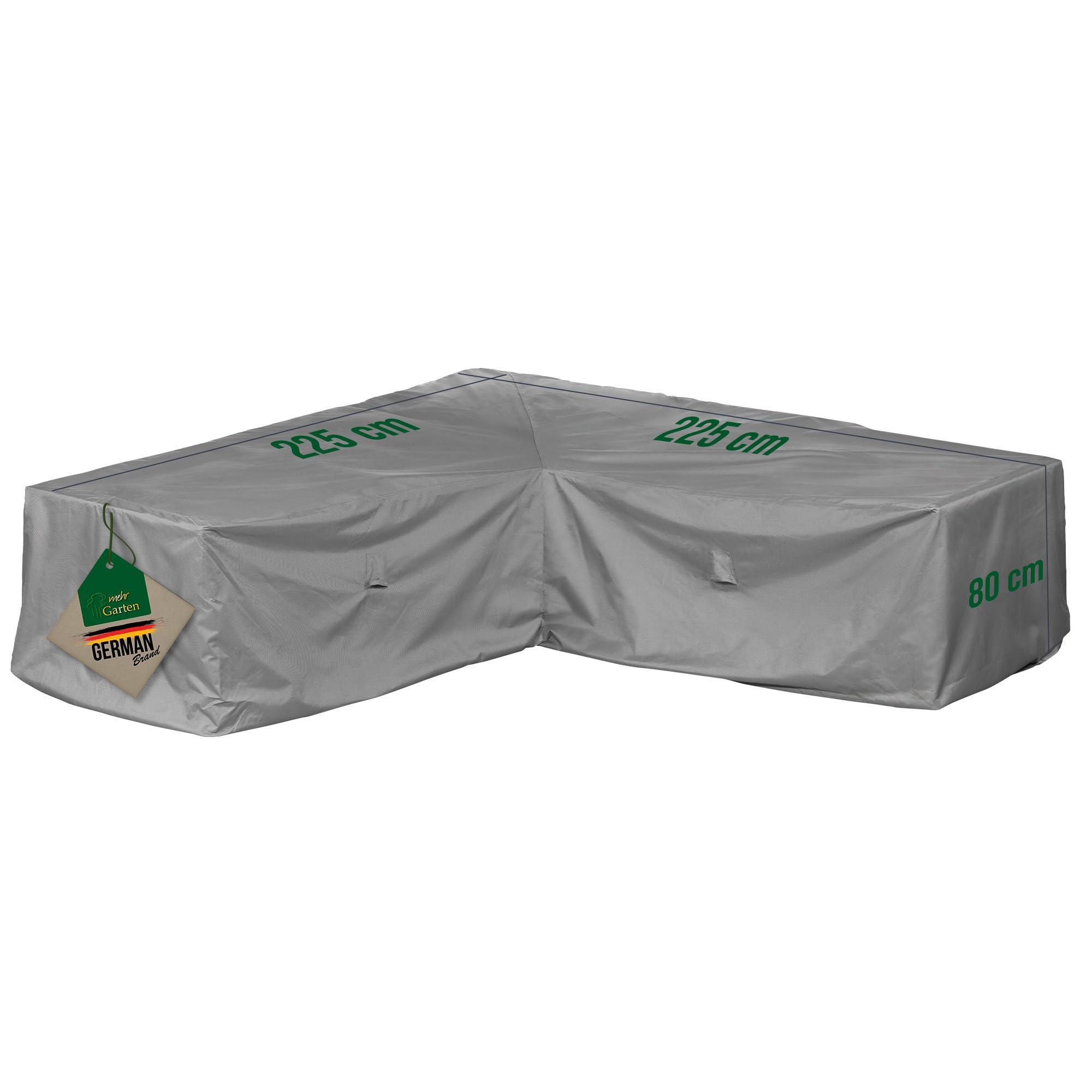 Housse de Protection pour canapé d'angle de Jardin | 225 x 225 x 80 cm | Polyester tissé Oxford 600D, Couleur : Gris