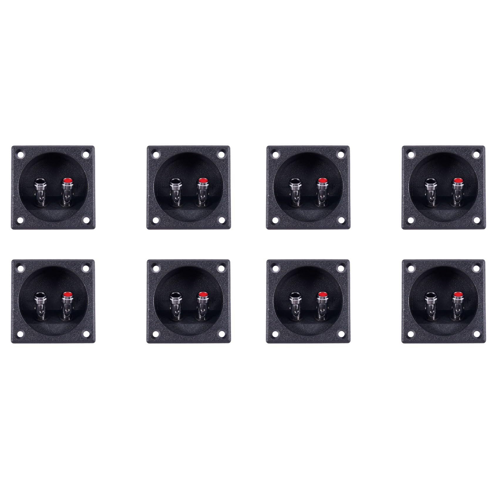 Jnchdghwa Black 8X Square Shape Double Binding Post Type Speaker Box Terminal Cup