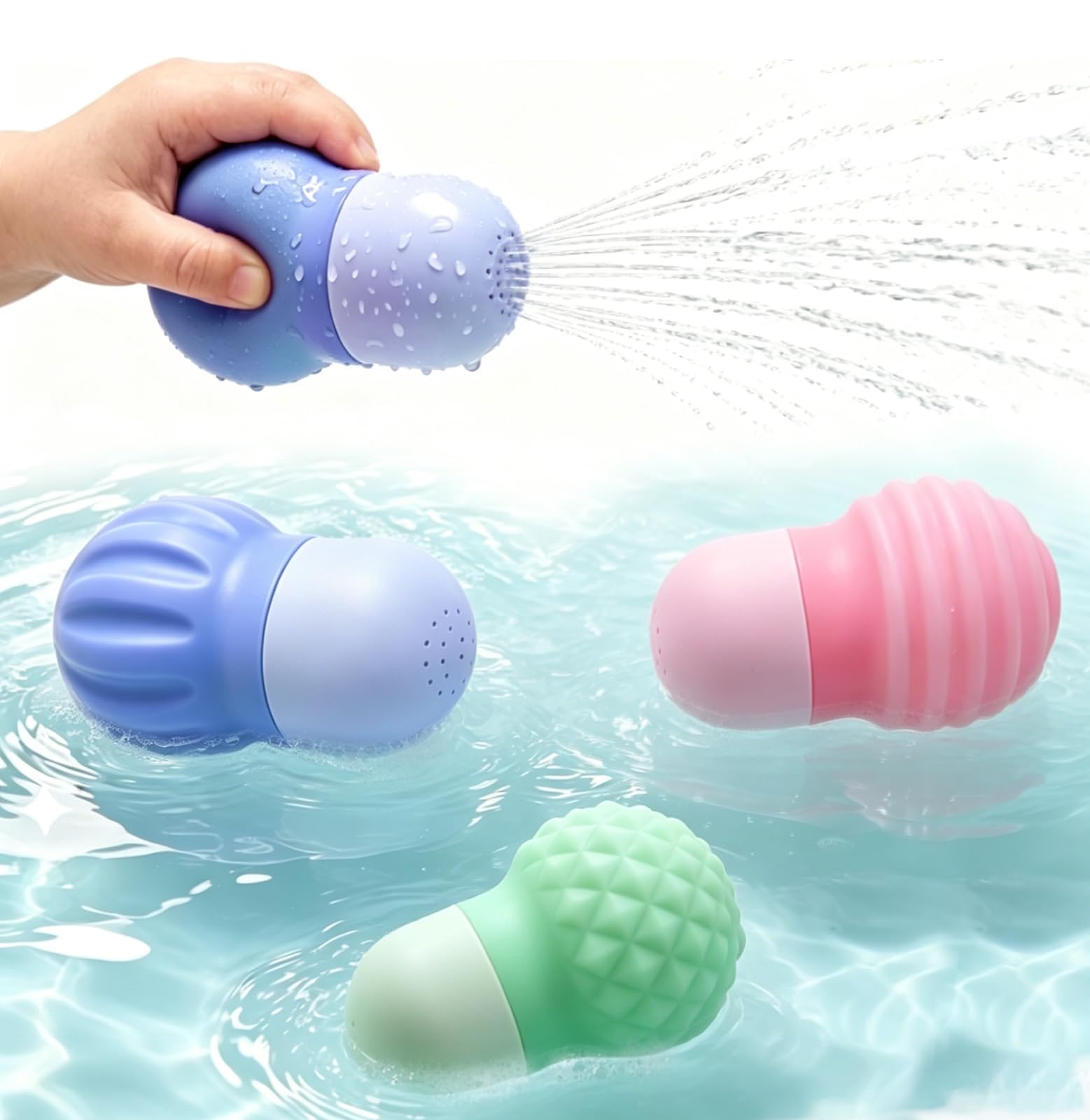 Sizobi Baby Bath Toys, Pool Water Toys Toddler Bath Toys for Kids Ages 1-3 | 1 Year Old Boy Girl Sensory Squeezing Water Bathtub Toys, Baby 6-12-18 Months Bathtub Outdoor Water Table Toy,Birthday Gifts