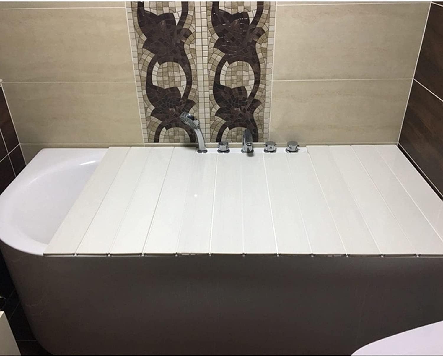 Lid Bathtub Tray Multi-Function Insulation Cover Shutter Bathtub Dust Board Thicker Stand PVC Convenient Storage (Color : White, Size : 145x80x0.6cm) (White 155x75x0.6cm)