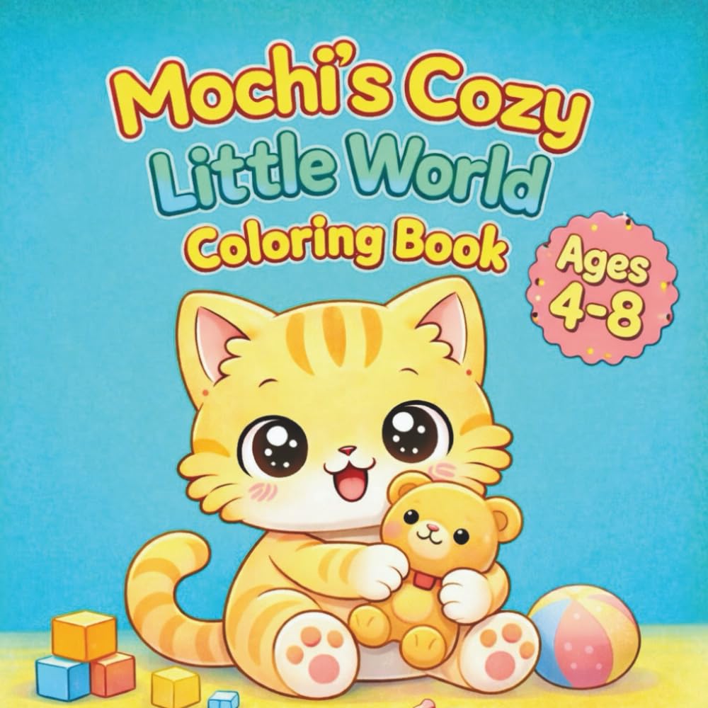 Mochi’s Cozy Little World Coloring Book: Cute and Simple Everyday Adventures For Kids Ages 4–8