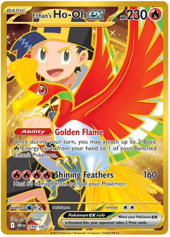 Ethan's Ho-Oh ex 239/182 Hyper Rzadka karta Pokemon | Destined Rivals | Pokemon TCG Scarlet & Violet Series | Titan Authenticated