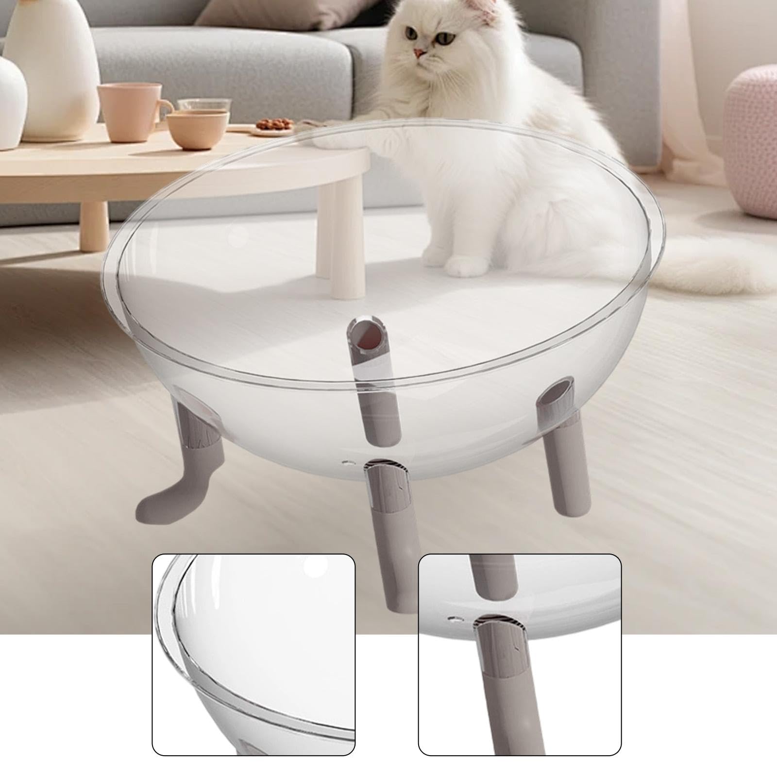 Pet Bed Capsula Trasparente Cuccia Acrilica Stabile Accessori Dormire Animali Domestici Nido Versatile Centro attività Adatto a Riposo Decorazione Amb, Grigio