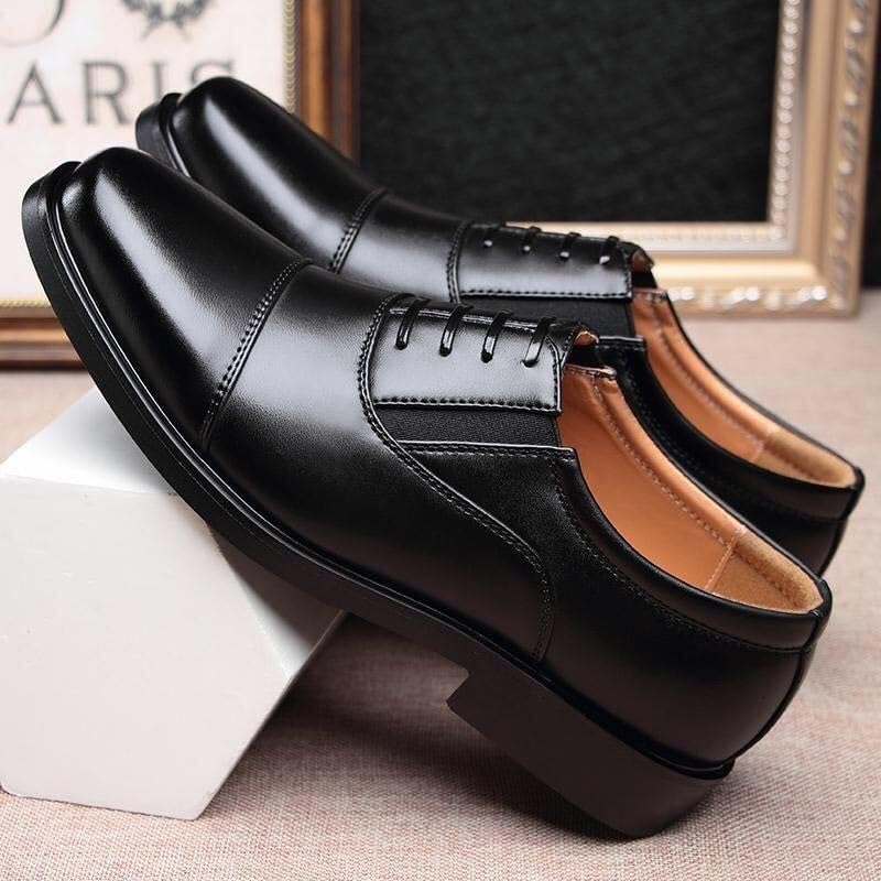 Oxford Shoes for Men's Italian Leather Plain Toe Rubber Sole Slip Prom Wedding Fashion Lace Up Wedding3