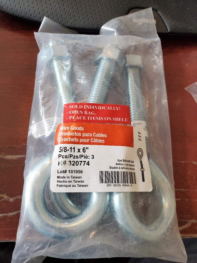 Boulon à oeil 5/8" x 6 anti-corrosion Hardware Essentials pour stopper les ruptures de fixation