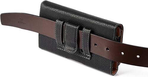 Miniatura 2 de AISCELL Funda de piel sintética negra para Moto g Fast, Moto e (2020), Edge +, G7 Power, One Zoom, E5 Plus, Moto Z4, con funda protectora híbrida en