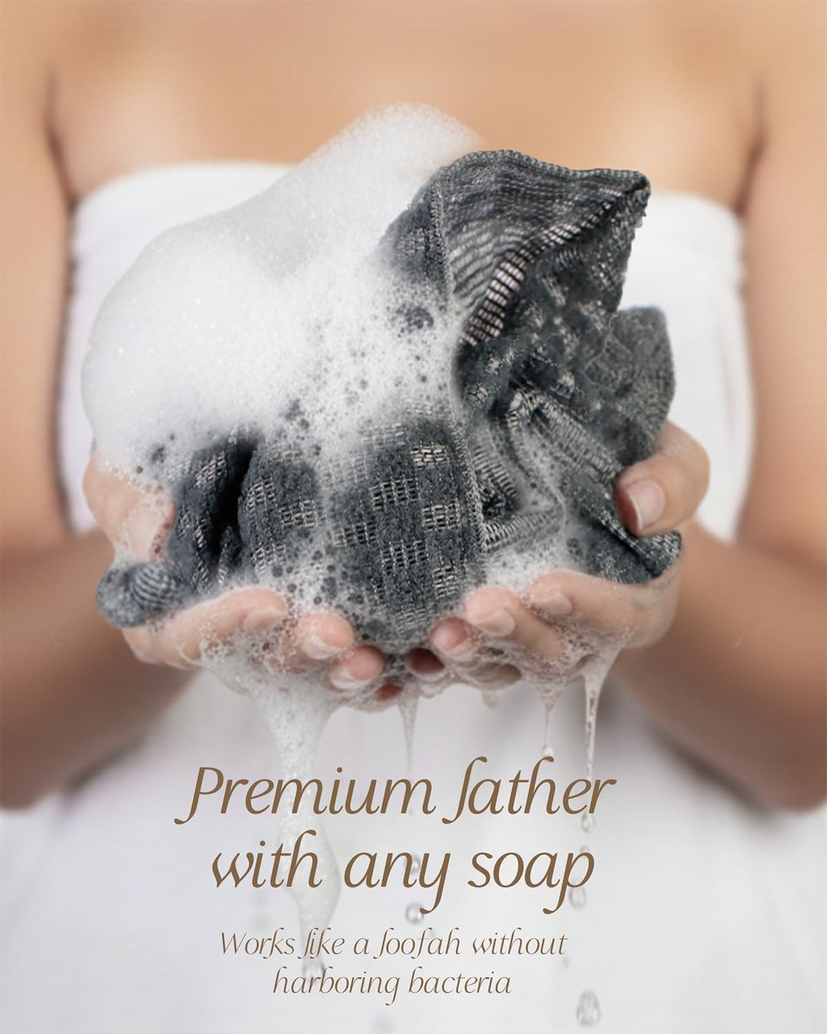 Yiclick Exfoliating Washcloth Towel, Back Scrubber for Shower, Exfoliating Body Scrubber Exfoliator, Japanese Wash Cloth for Body Scrub, Bath Exfoliate Rags Loofah Lufa Sponge for Women Men - Image 6