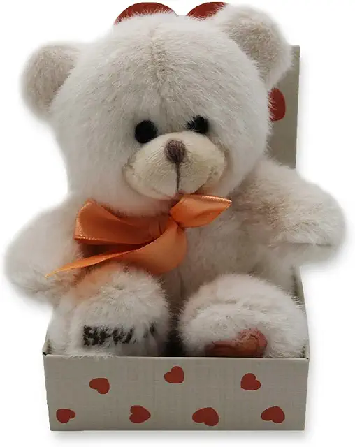 Berliner Bär Plüschteddy 13cm mit Schleife in Geschenkbox weiß