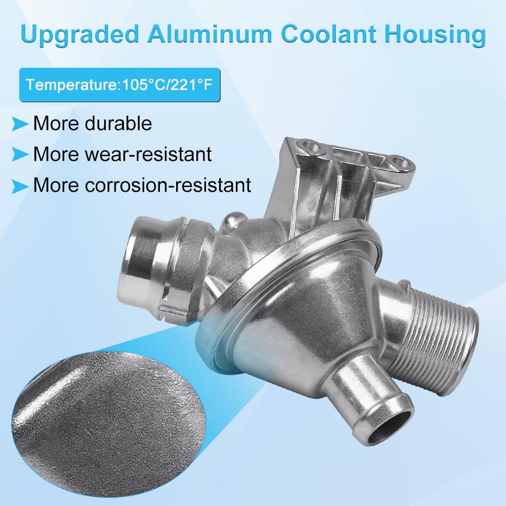Aluminium Engine Coolant Thermostat Housing Compatible with 2012-2016 BMW 220i 228i 320i 325i 328i 420i 428i 520i 528i X1 X3 X4 X5 Z4 N20, Replacement for 1538635689 11538636595 11538648791