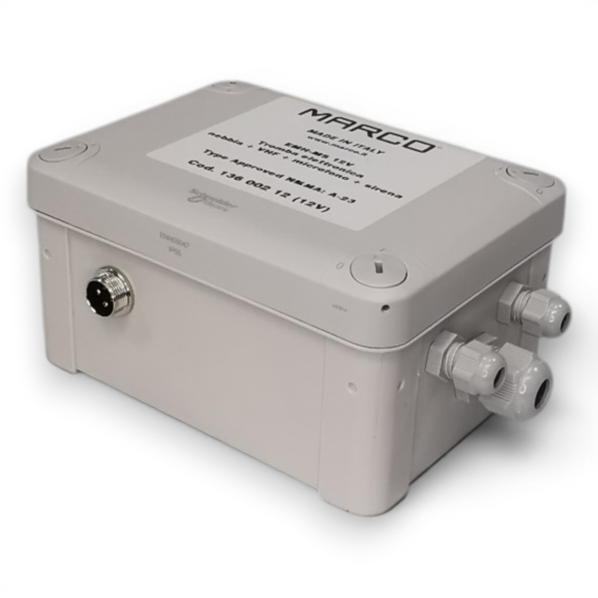 Marco EMH-MS elektroniczny gwizdek okrętowy, 12 V, głośnik + mikrofon + syrena, IP66, 13600212