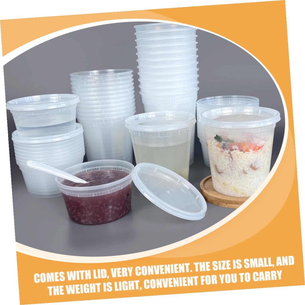 DOITOOL 50pcs Disposable Soup Bowls and Porridge Cups with Lids, 16oz 32oz Hot Cold Food Containers, Oil-proof Takeout Containers for Restaurants and Catering