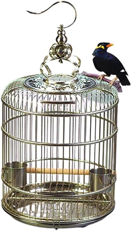 Jaula Redonda para Loros Jaula para Pájaros De Acero Inoxidable Jaula para Loros Pequeños Y Pequeños para Loros Jaula Especial para Pájaros Pequeños Adecuada para Cualquier Pájaro