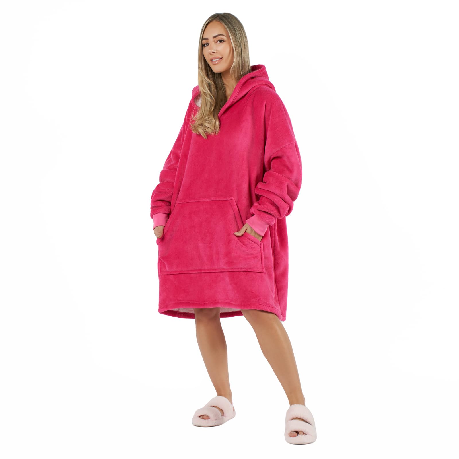 SiennaHoodie Blanket, Mothers Day Gifts Ultra Soft Sherpa Fleece Warm Comfy Cosy Oversized Wearable Giant Sweatshirt Throw for Women Girls Adults Men Boys Kids Big Pocket - One Size