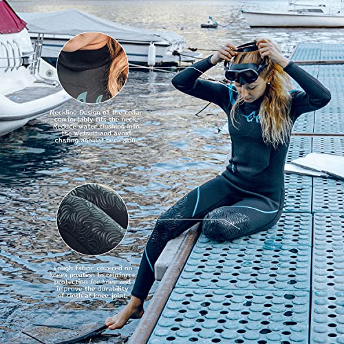 Goldfin Wetsuit For Women 3Mm Wet Suits Neoprene Diving Suit Fullbody Back Zip For Water Sports Kayakboarding Surfing Snorkeling Swimming Medium #TOP2