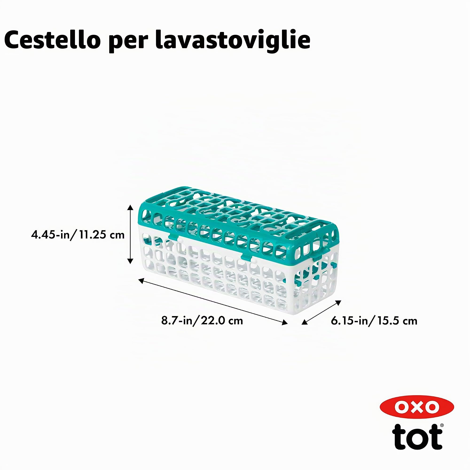 OXO Tot Cestino per lavastoviglie per parti e accessori per bottiglie, colore foglia di tè