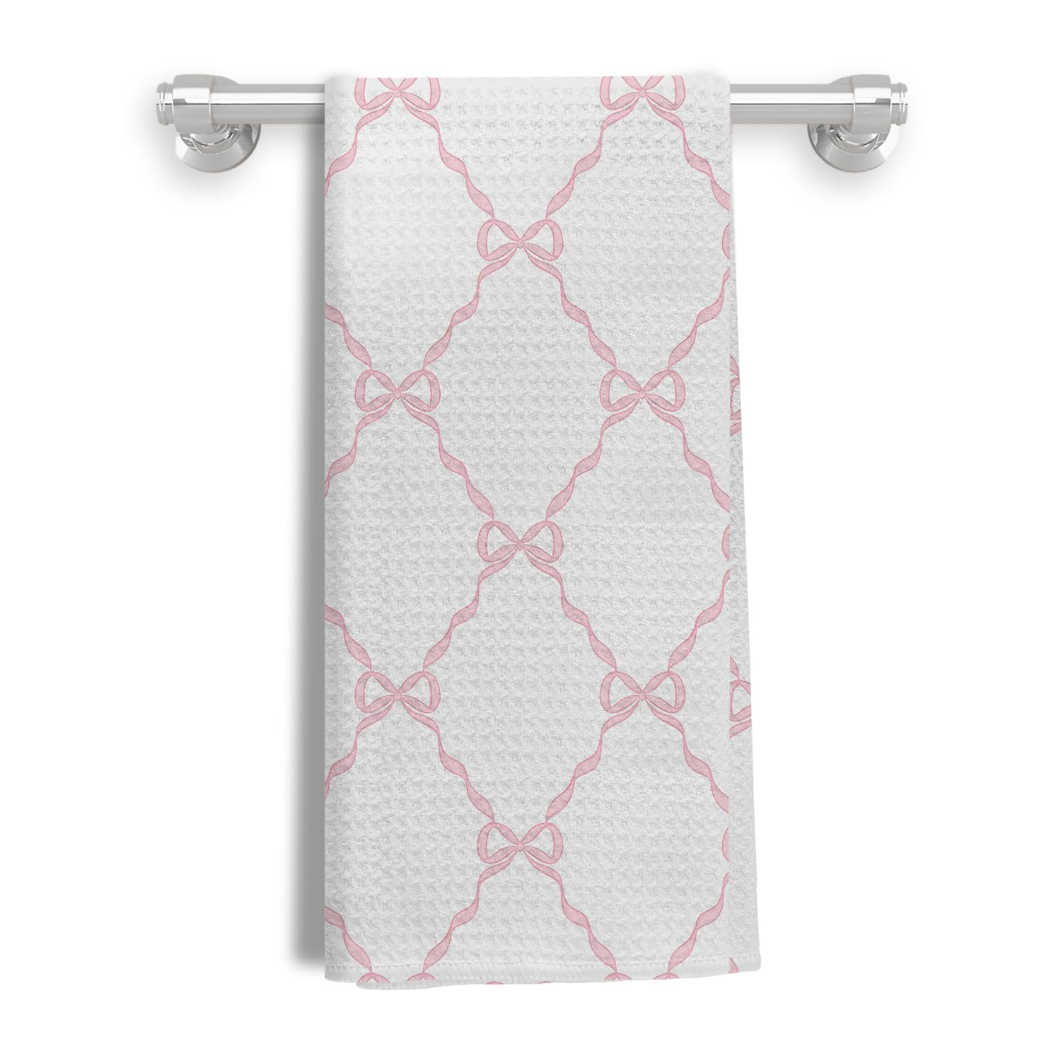 Amazon.com: Kemingni Light Pink Bow Coquette Kitchen Towels, Pink ...
