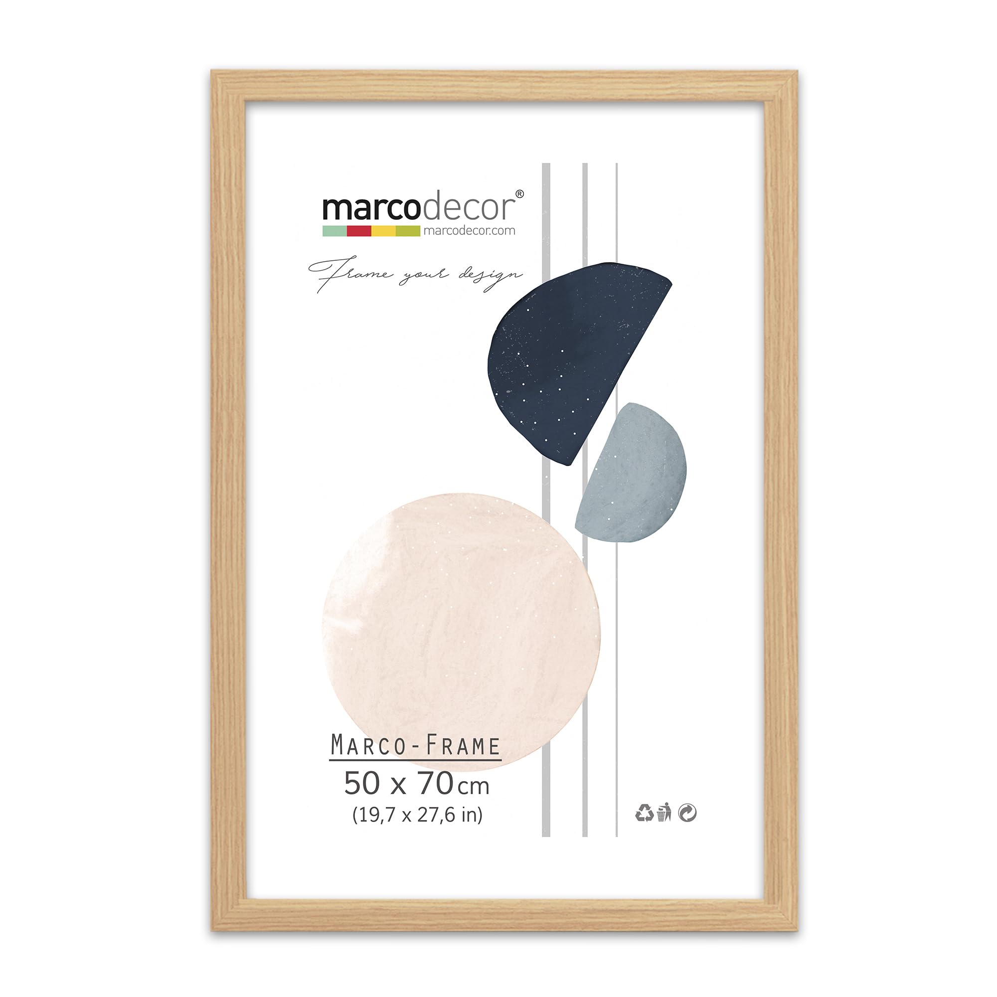 Marcodecor Marco para Fotos y Pósters color madera, 50 x 70 cm, Marco de Pared (Madera X1 Ud., 50 x 70 cm)