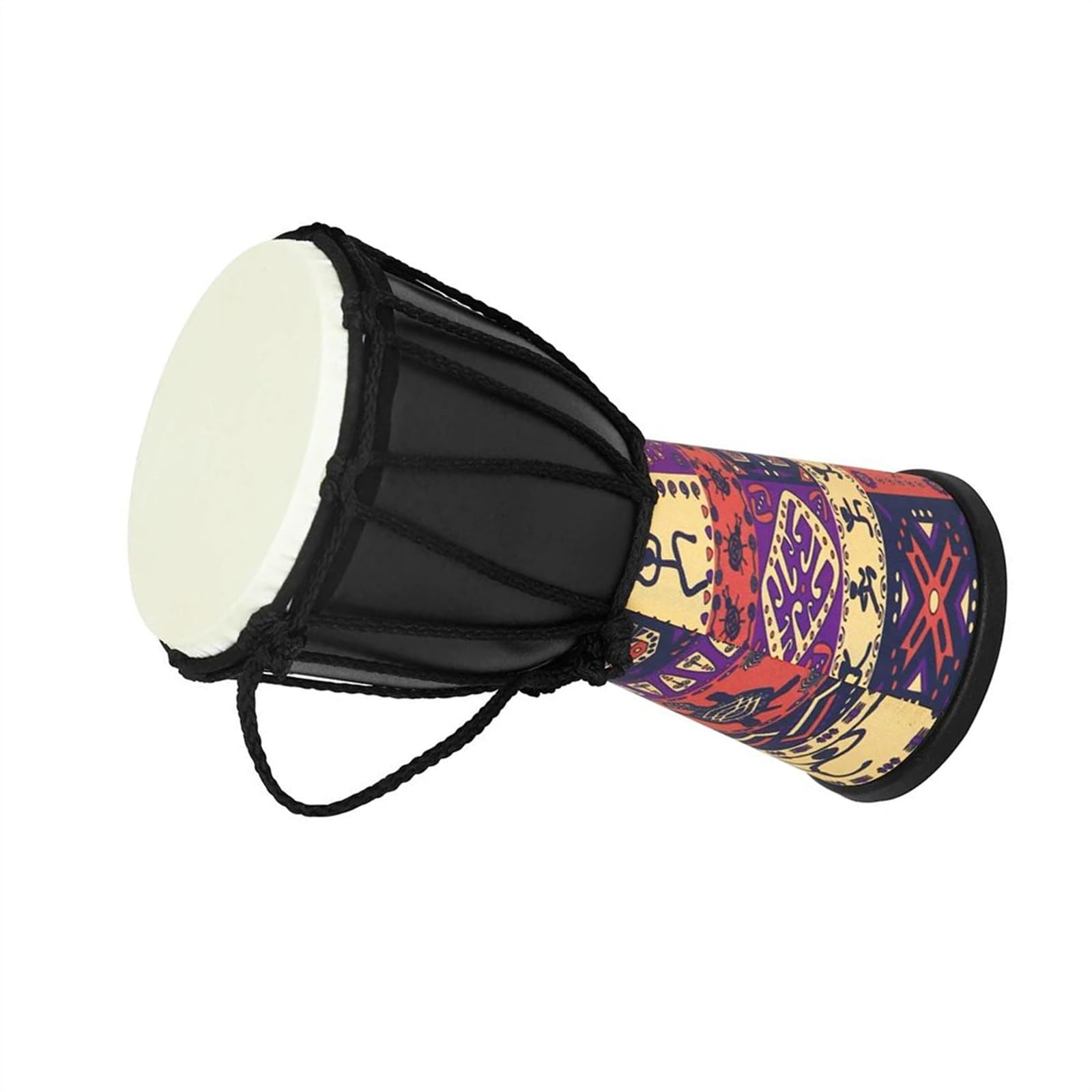 Tamburo Djembe Portatile Da 4 Pollici Con Tamburo Africano Con Motivi Artistici Colorati, Adulti Che Suonano Tamburi A Mano Strumento a Tamburo Africano (Color : A)