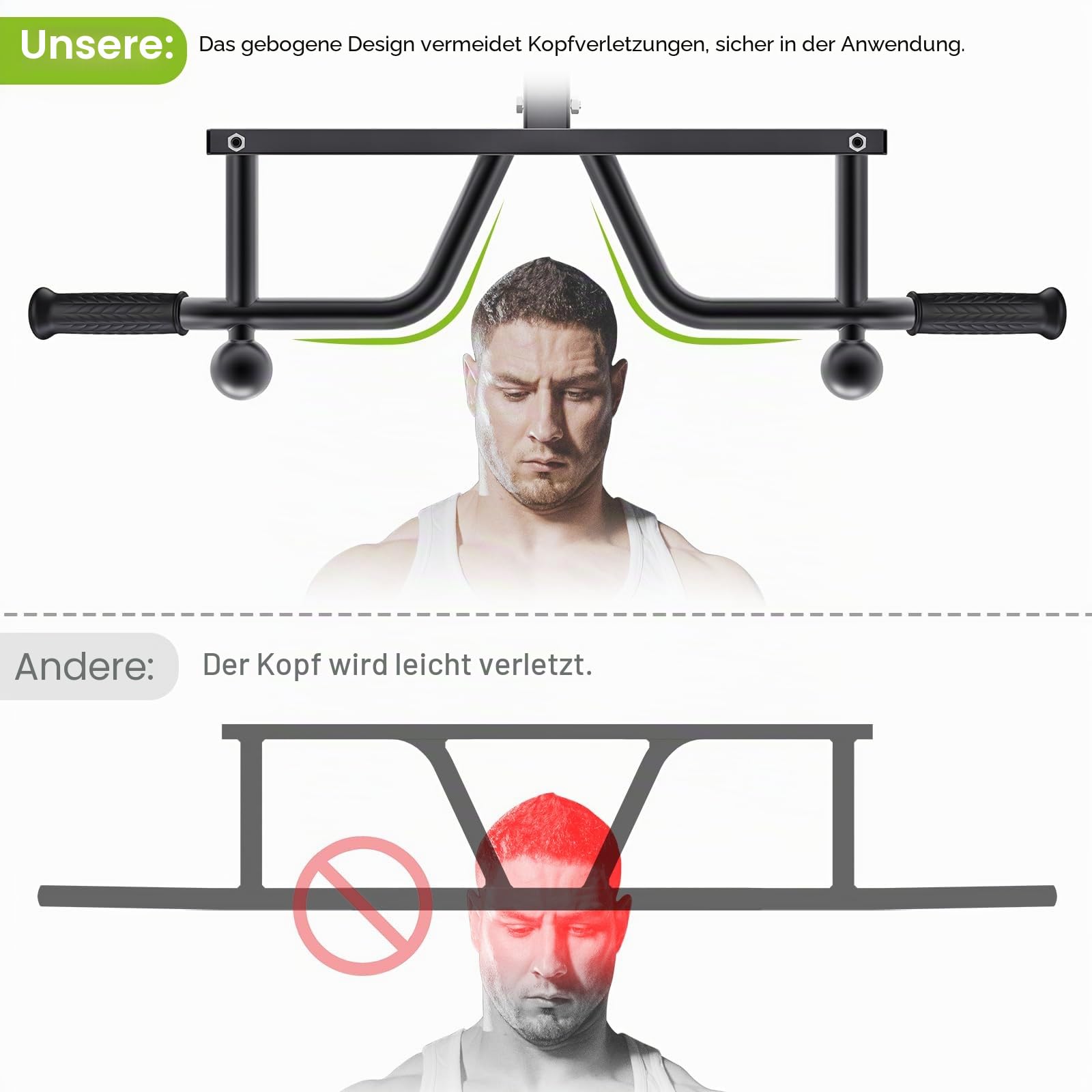 Kipika Heavy Duty Klimmzugstange Wandmontage Multifunktionale Klimmzugstange Verstellbare Klimmzugbänder für Klimmzüge Body Workout Home Gym System Boxsack Aufhänger Widerstandsbänder Training