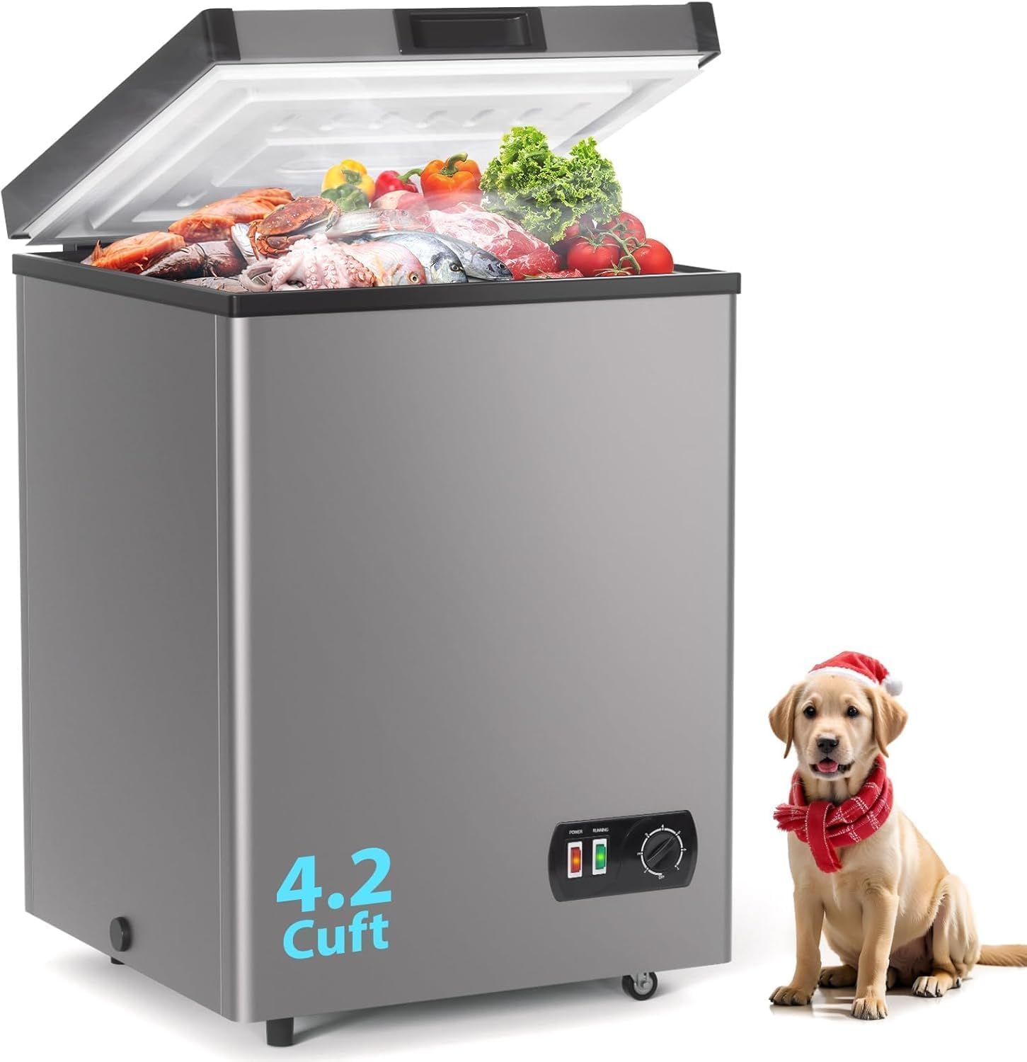 MEILIZhang BX-108 4.2 cu ft Chest Freezer Grey