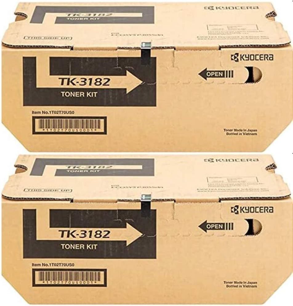 Kyocera TK-3182 (TK3182) Black Toner Cartridge 2-Pack for P3055dn