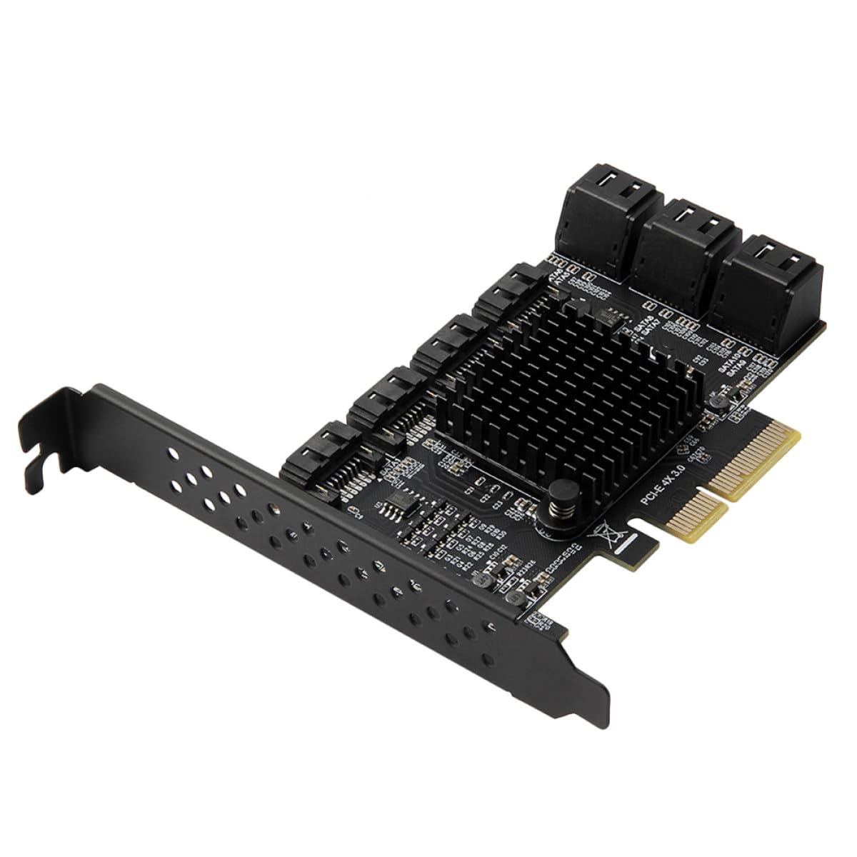 Zerodeko Carte Pci-e X4 3.0 à 10 Ports Sata3.0 pour Transmission Rapide et Stable Compatible Disque Dur et Ordinateur de Bureau
