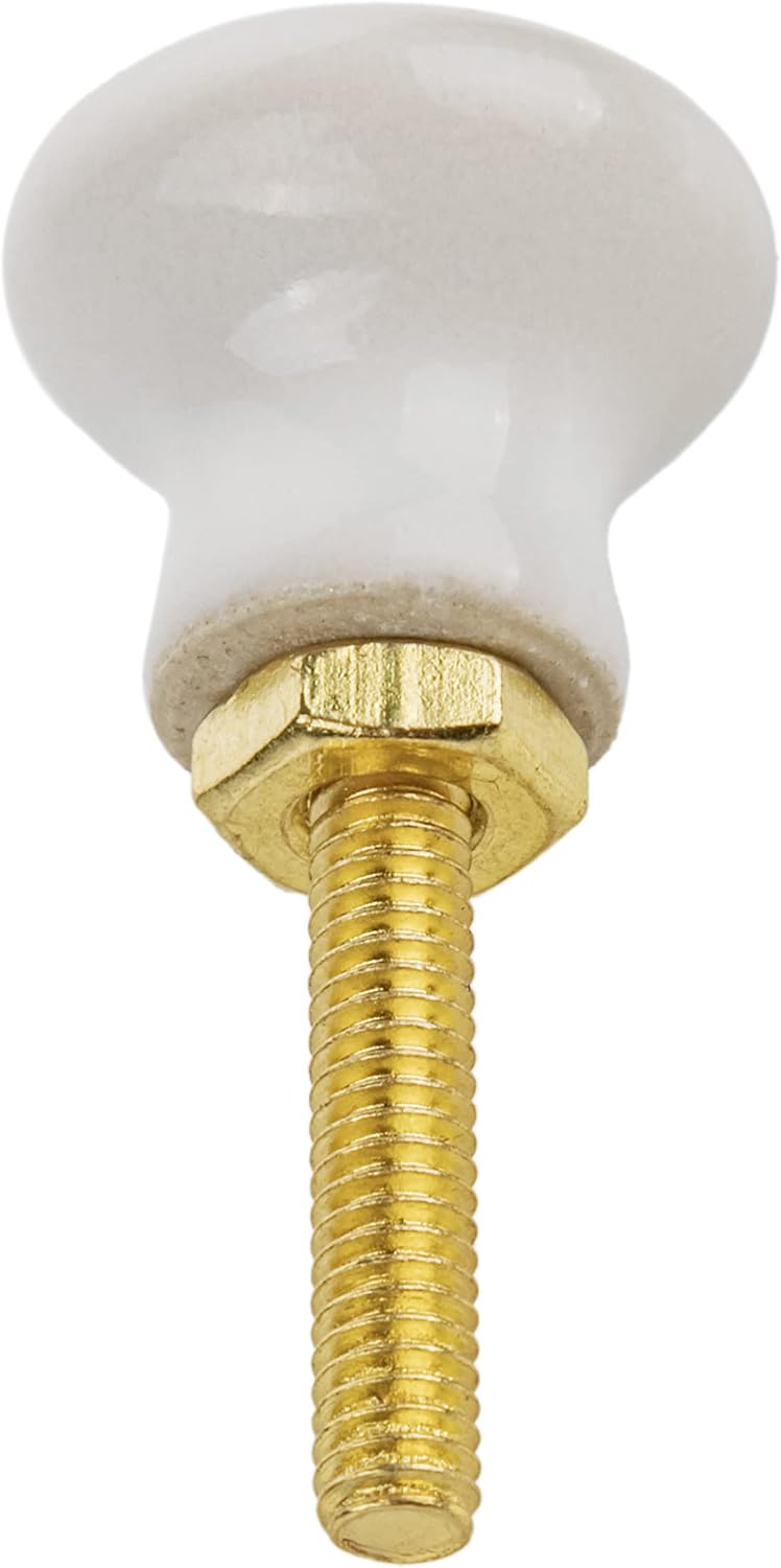 White Porcelain Drawer Knob | Diameter: 3/4" | Handle for Antique Cabinet Door, Dresser Drawer, Jewelry Box | Furniture Reproduction Hardware | UAKB-111