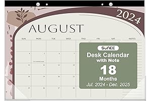 Aesthetic Academic Desk Pad Calendar 2024-2025