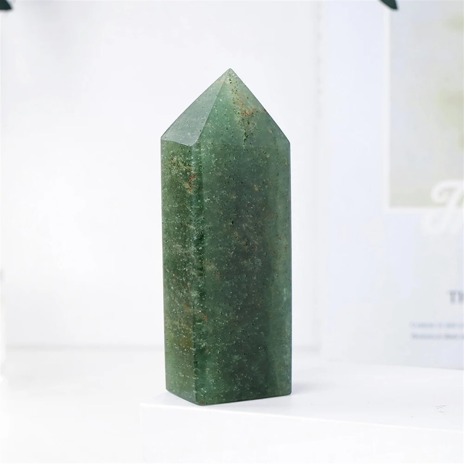 Kristallornamente Natürlicher Edelstein, grüner Erdbeerquarz, Kristallspitze, heilender Energiestein, Heimdekoration, Reiki, poliertes Kunsthandwerk Wunderschöner Kristall(100-150g)