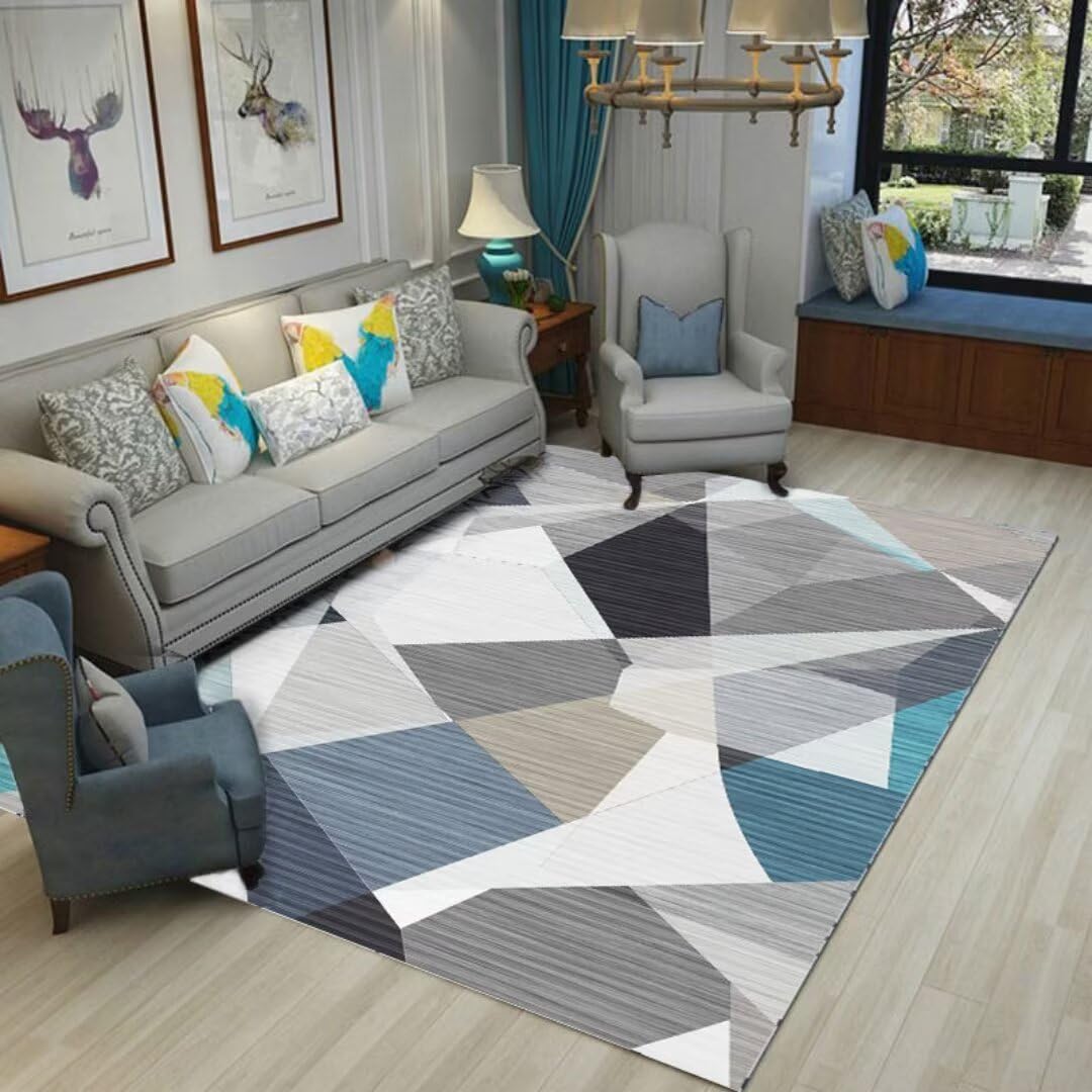 Tapis de couloir moderne pour salon et chambre de bébé fille gris 140x200