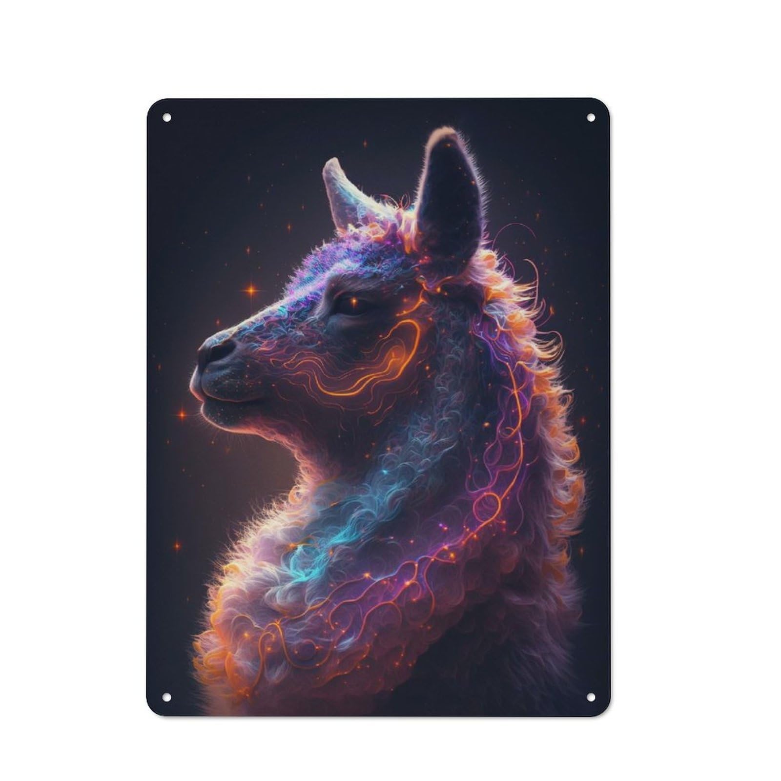 Junmoney Style-24 Galaxy Alpaca Llama Meme Tin Sign 40X30cm, Vintage Home Bar Decor For Cafe, Pub, Workshop Or Home Bar, For Relaxed Wall Styling
