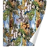 GRAPHICS & MORE World Wildlife Snow Leopard Rhino Wolf Lion Pattern Gift Wrap Wrapping Paper Rolls