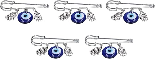 Miniatura 8 de 5 pines de mal de ojo, broche de hierro y aleación, diseño único de buena suerte, pines de seguridad para hombres, mujeres, fiestas en casa, citas