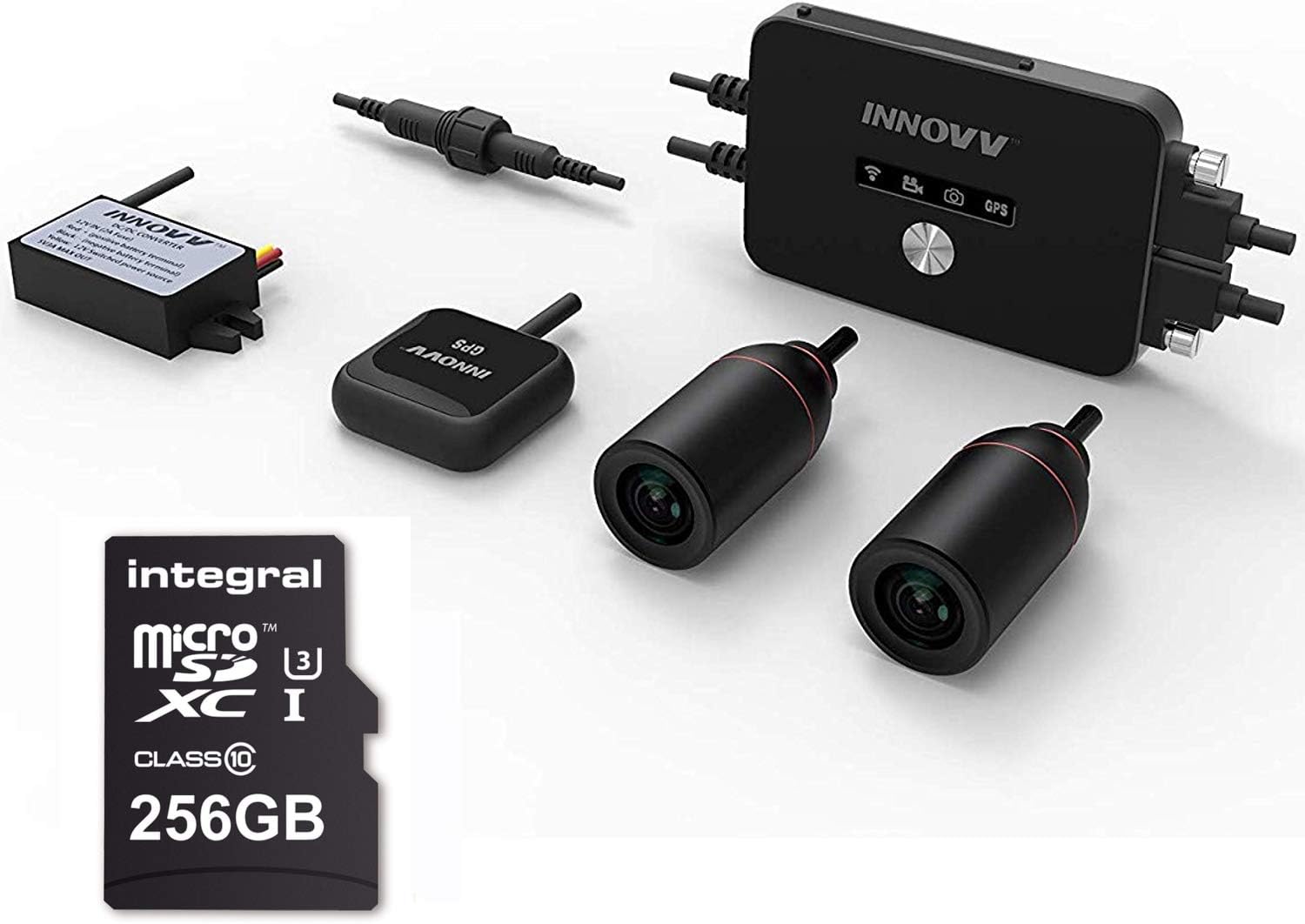 INNOVV K2 +256gb 2020 Edition Motorcycle Dual Lens Front and Rear Back Fitted Motorbike Camera. Dash Cam. Loop Record. Parking Mode. Auto On/Off. Wifi App