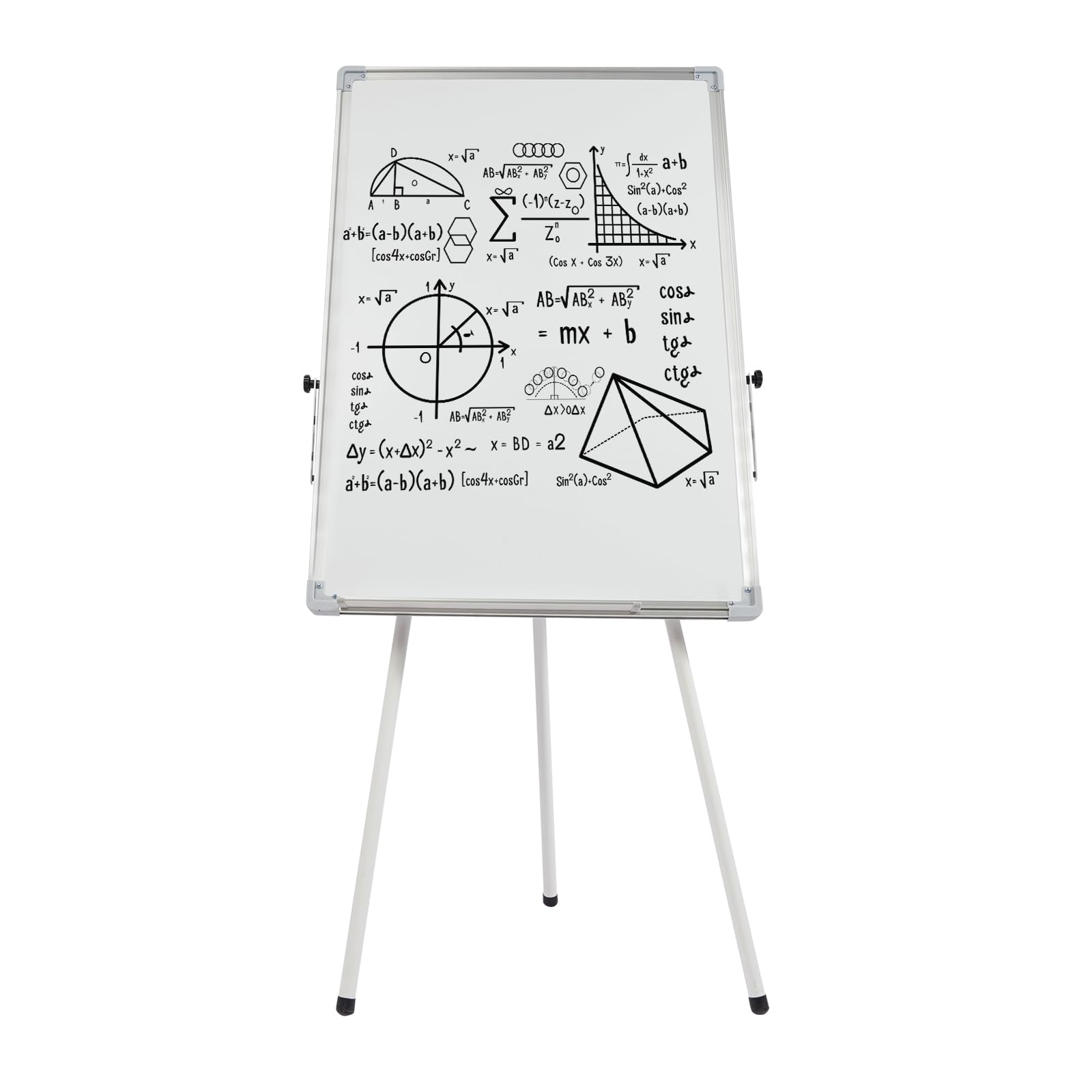 Pizarra blanca de altura ajustable, magnética, moderna, para oficina, con soporte, soporte para partituras con trípode para casa y escuela, blanco, hierro y aleación de aluminio, 61 x 91,4 cm