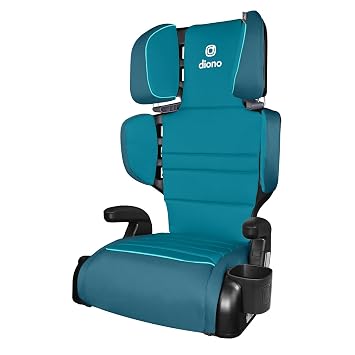Diono Connect3 R 2-in-1 High Back Booster, Slim Fit 3-Across in Many Mid-Sized Sedans and SUVs, for Children from 40-120 lbs., Lightweight with Cupholder, Blue Razz Ice