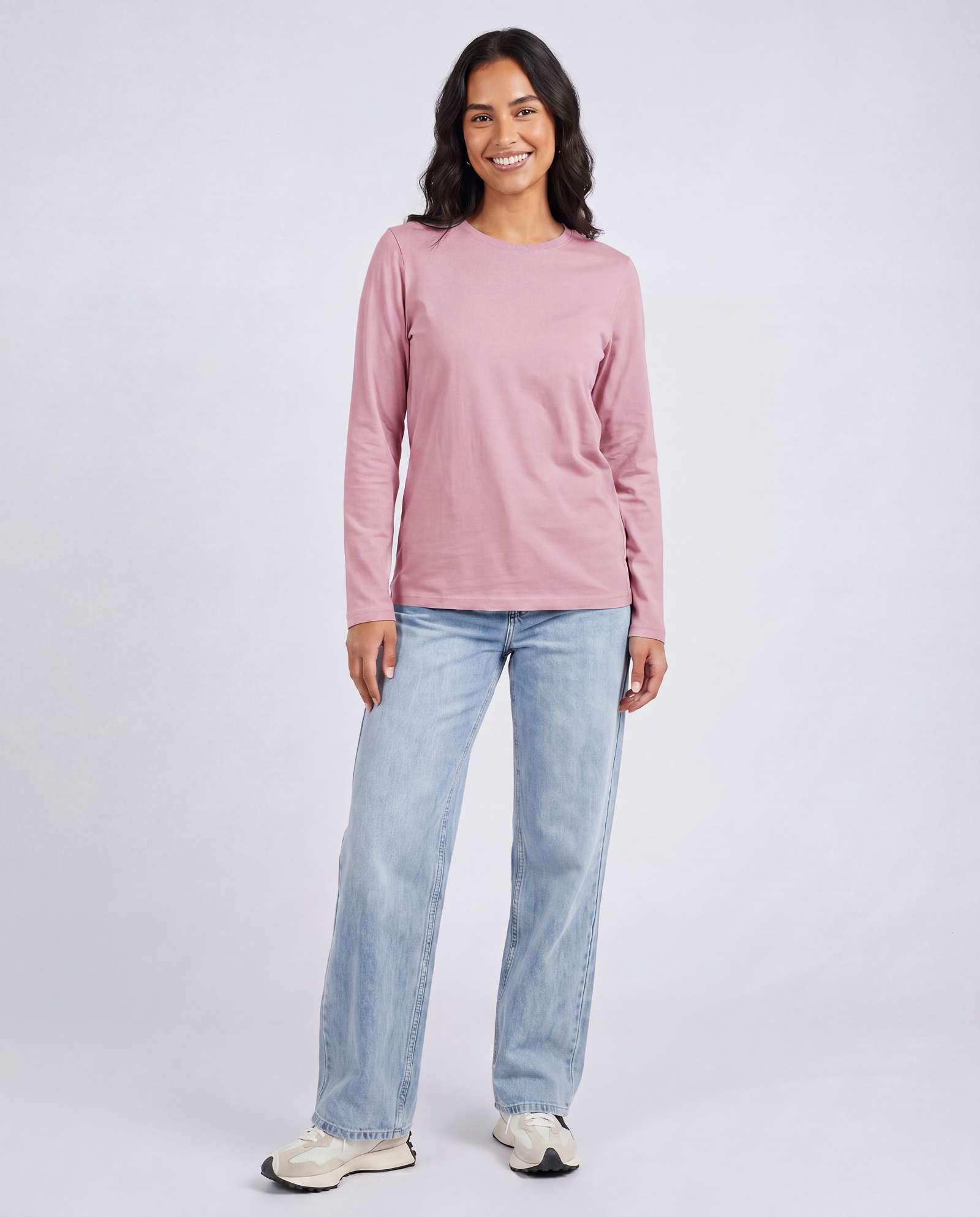 Real Essentials Damen Ladies Cotton Crew Neck Ls T-Shirt (4er Pack)