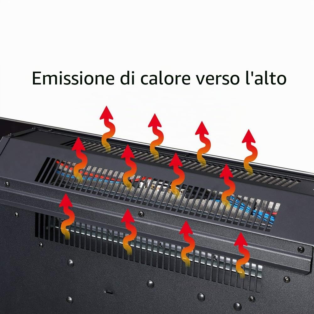 Monzana Caminetto a Parete Camino Elettrico Display Head Up 900W / 1800W Termostato Telecomando Timer Regolabile