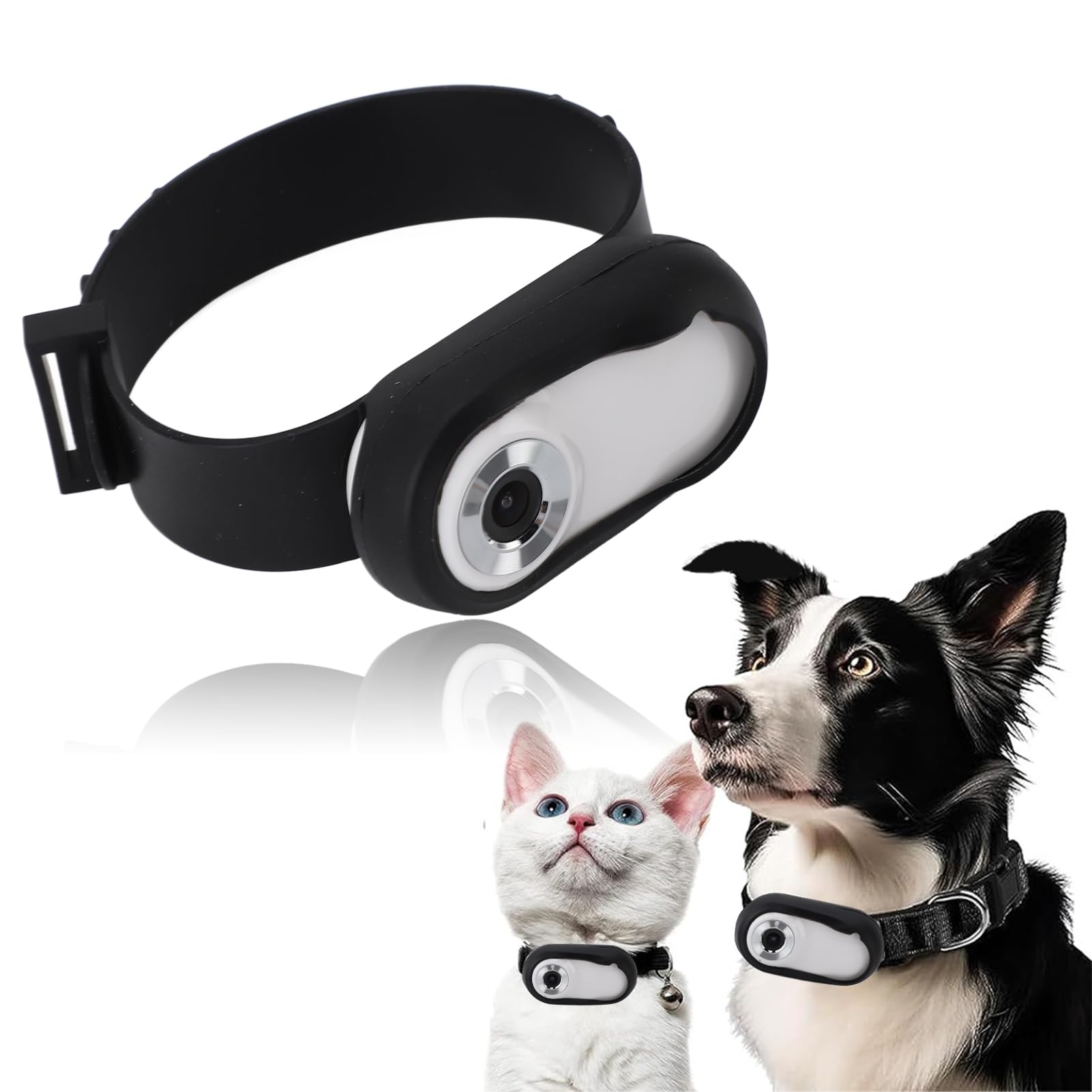 SENECESLI Cámara de Collar de Gato 4K, Soporte de Cámara para Mascotas HD 128 GB Ampliable, Cámara de Acción Pequeña para Registros de Video Cámara de Collar de Perro para Suministros para