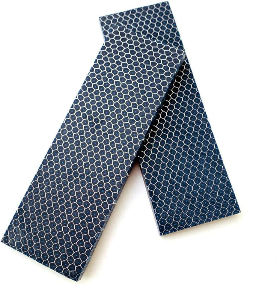 1 Pair Diamond Honeycomb Pattern Resin Knife Handle Scales Handles Slabs Knives Custom DIY Material Tools for Blank Blades Jewelry Making (Blue,120X40X30MM)