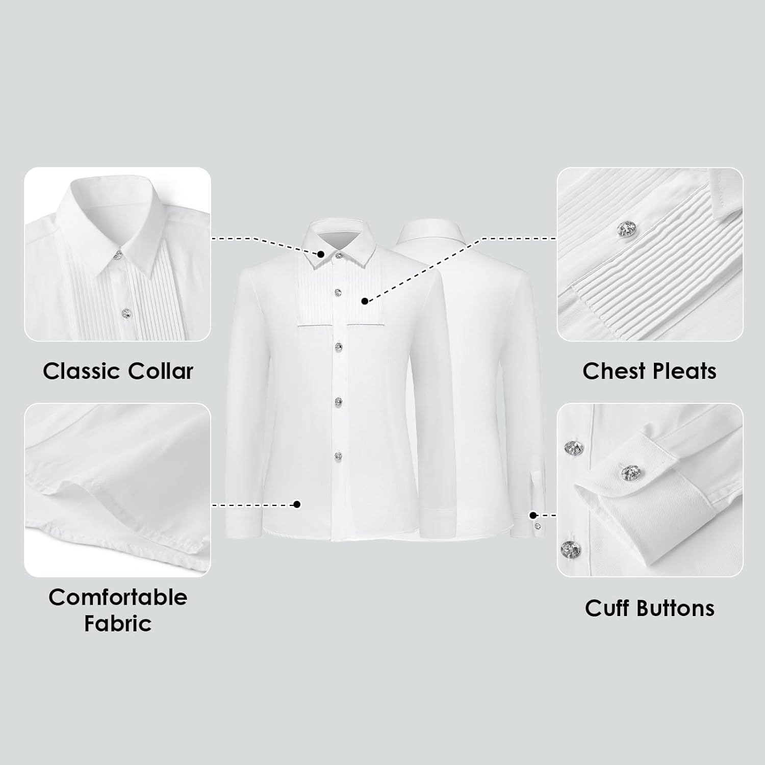 Lamgool Boys Velvet Suit Set Slim Fit Tuxedo Kids Formal Outfit 4 Piece with Blazer Jacket Shirt Pant Bow Tie for Wedding - Image 6